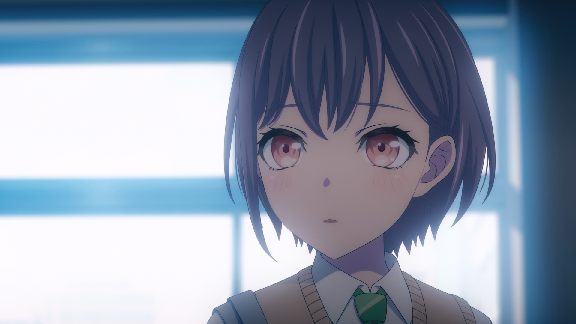 灯试着和爱音建立眼神接触。躲开的一方是爱音。